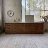 XL oak counter, trade furniture with multi-drawers