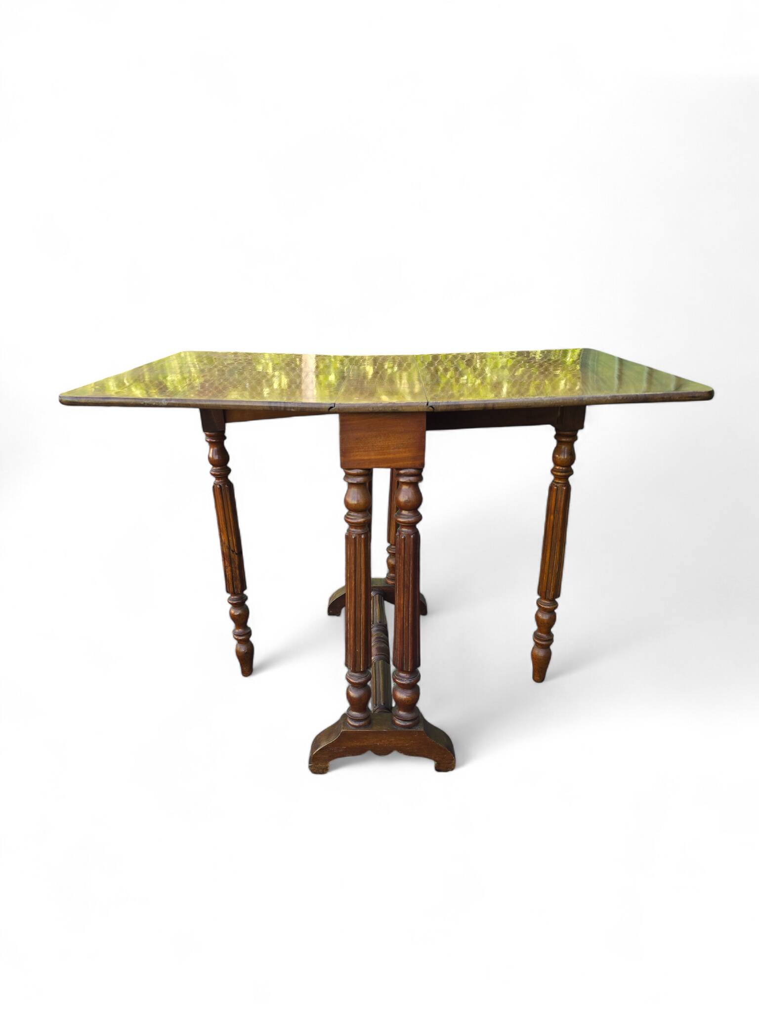 “Gateleg” folding walnut table