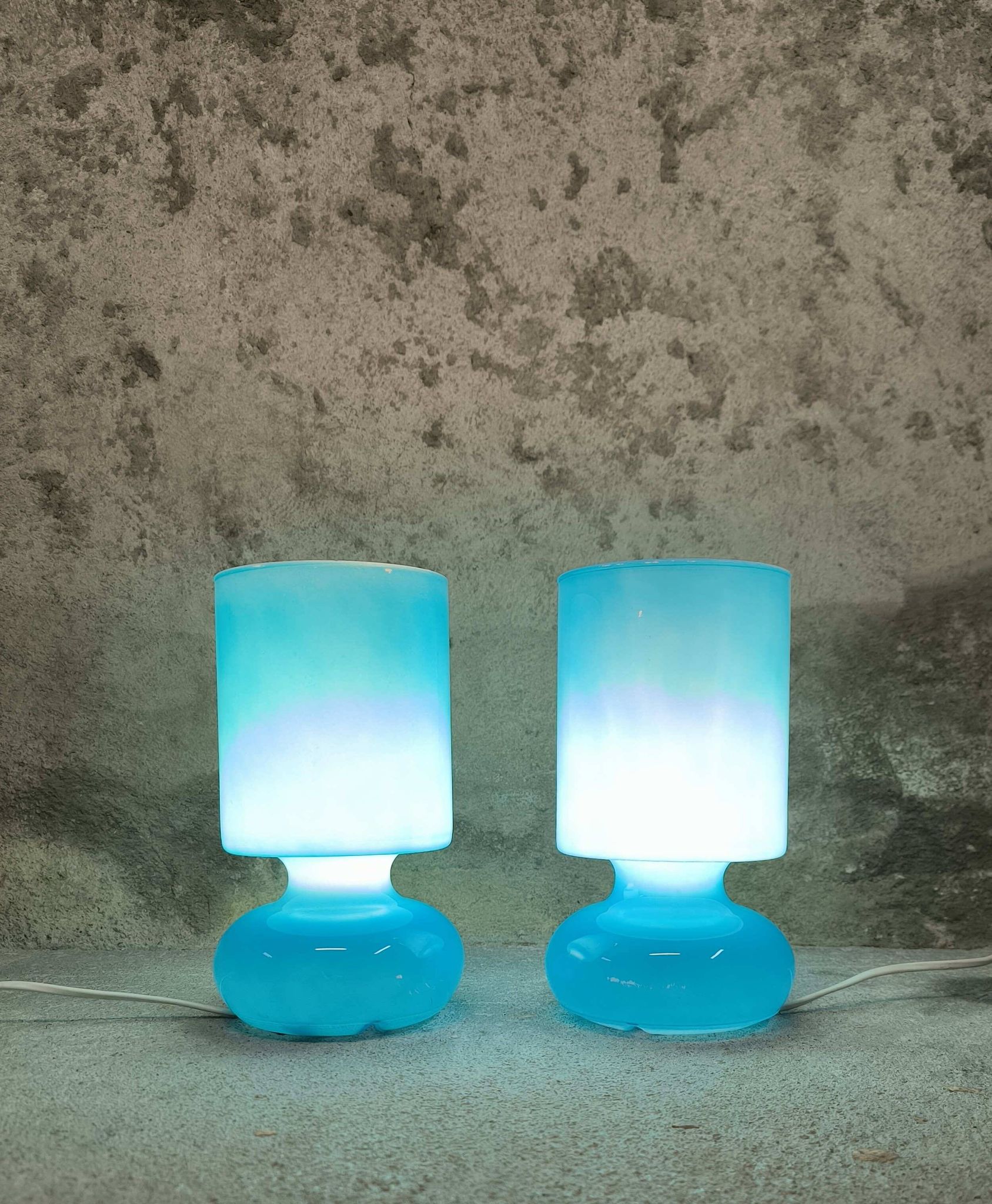 Paire de lampes vintage Ikéa Lykta bleues