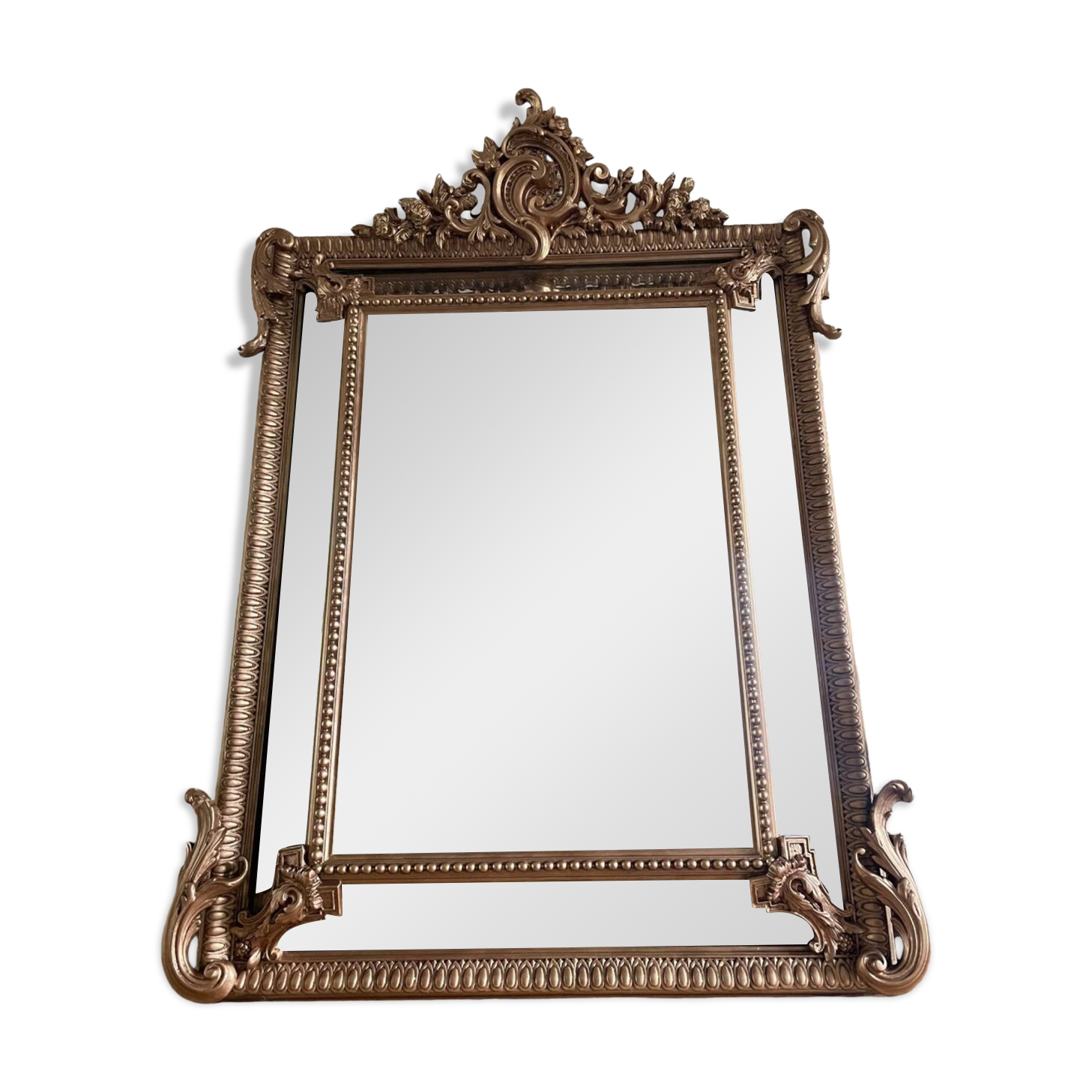 Mercury mirror with frame from the 19th century.