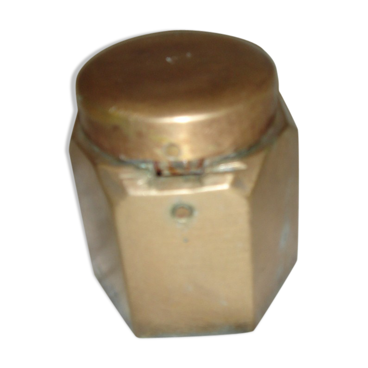 Massive brass inkwell from 1960