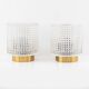 Carl Fagerlund for Orrefors Pair of wall lights in brass and glass Sweden 1960