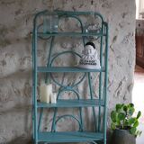 Blue rattan shelf