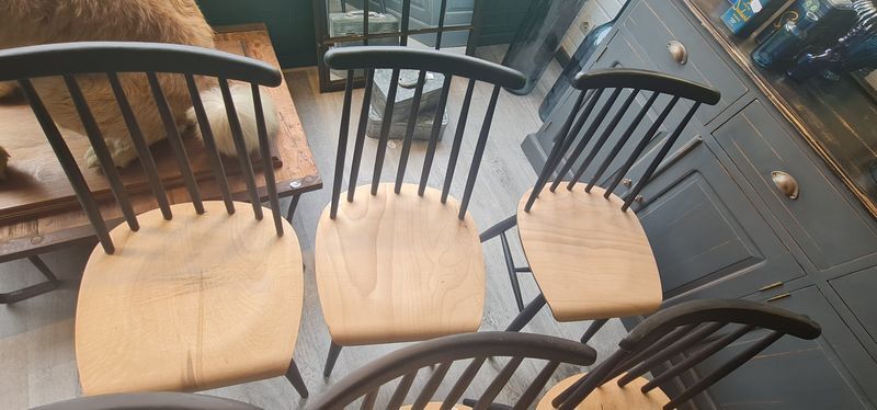 Series of six chairs Fanett by Ilmari Tapiovaara 1960