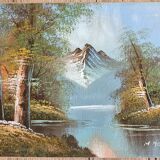 Tableau paysage signé M. Hail