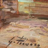 Painting signed in the impressionist style from 20th century