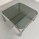 Space coffee table from the 70s, tubular metal and vintage smoked glass