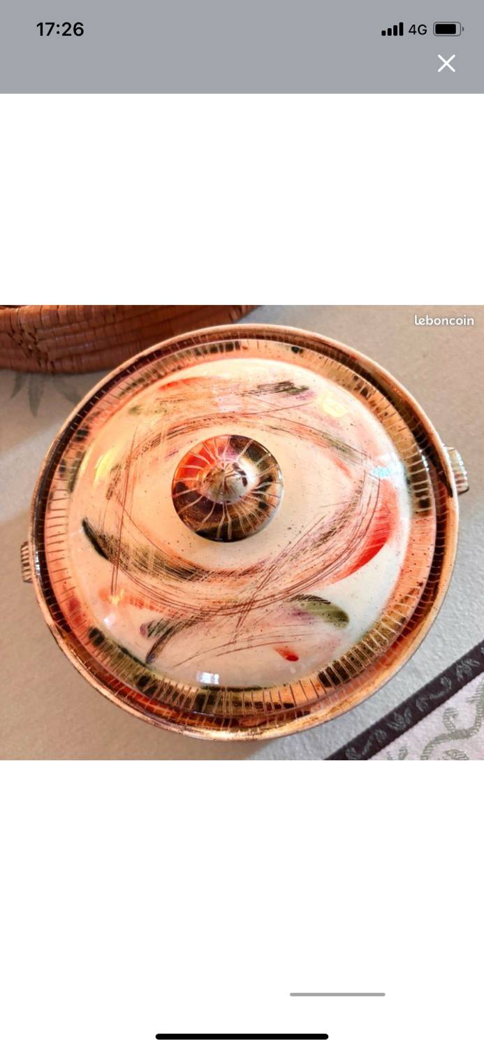 Ceramic soup tureen from Vallauris – 1950s – abstract design