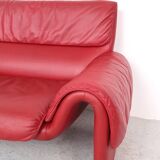 Canapé design en cuir rouge De Sede DS-2011, années 1990