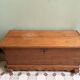 Rustic carved wooden chest trunk