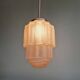 Art Deco Skyscraper pendant light in pink cracked glass