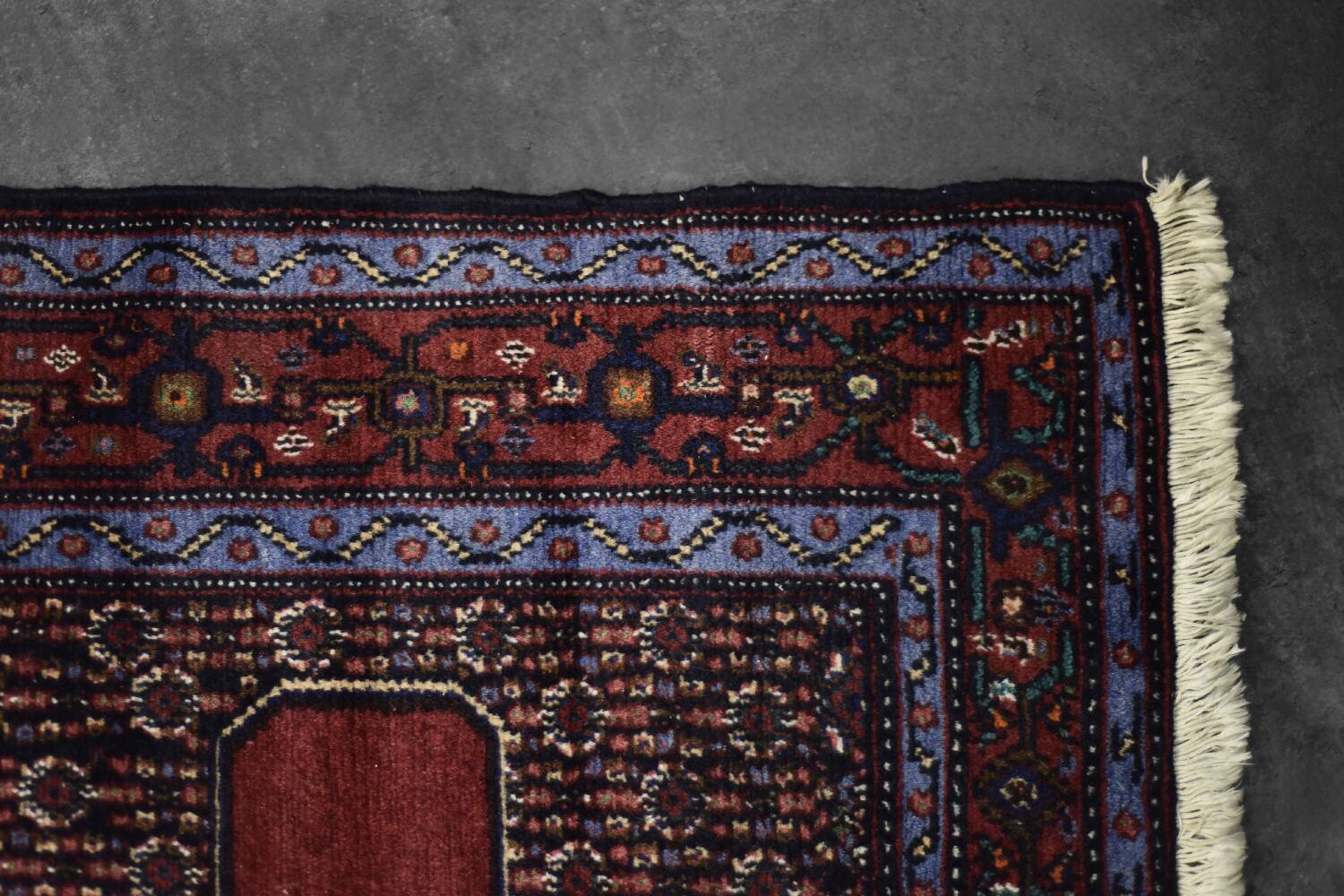 Vintage Hand-Woven Middle Eastern Oriental Senneh Rug, 1960s