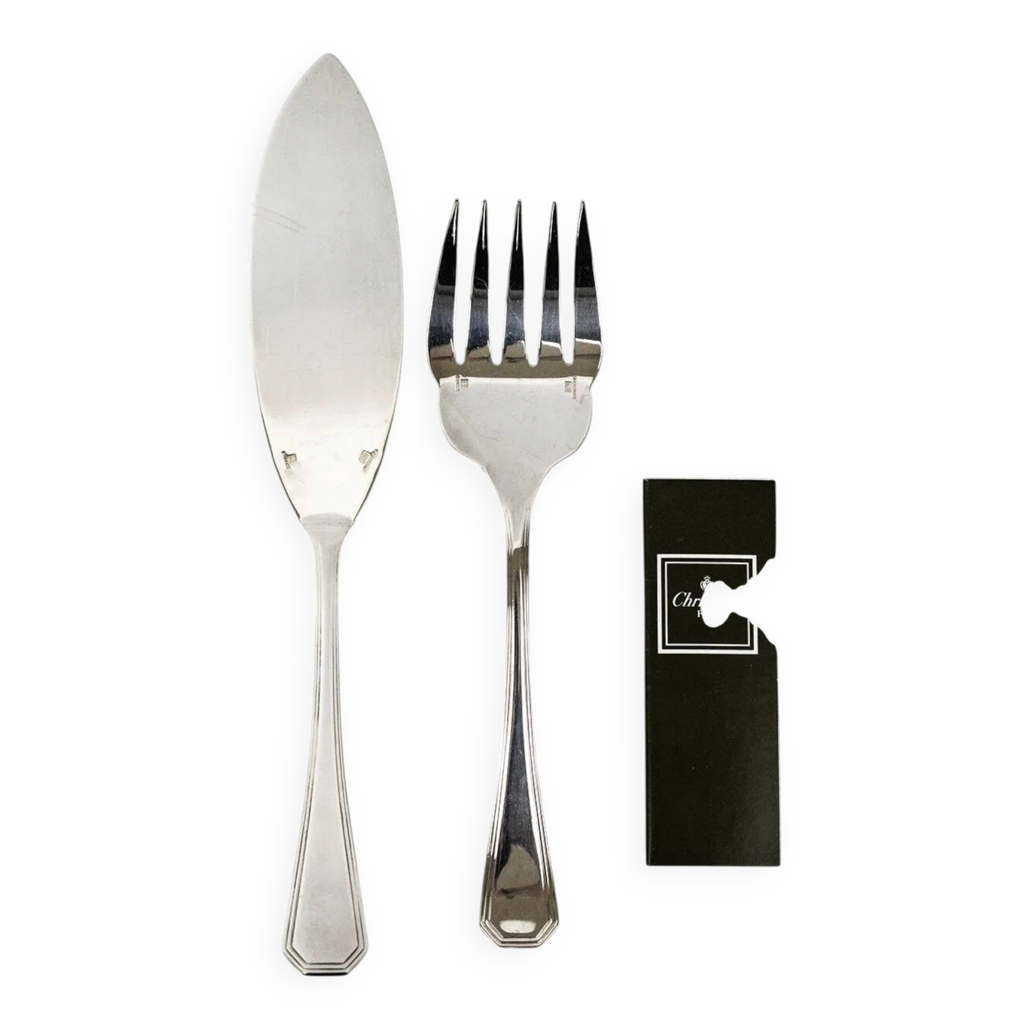 Christofle America silver-plated fish service cutlery, Luc Lanel