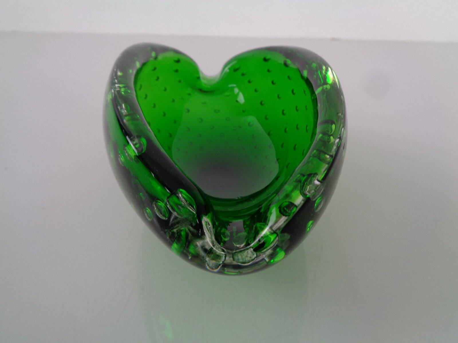 Green Sommerso Murano Glass Ashtray, Italy, 1960s