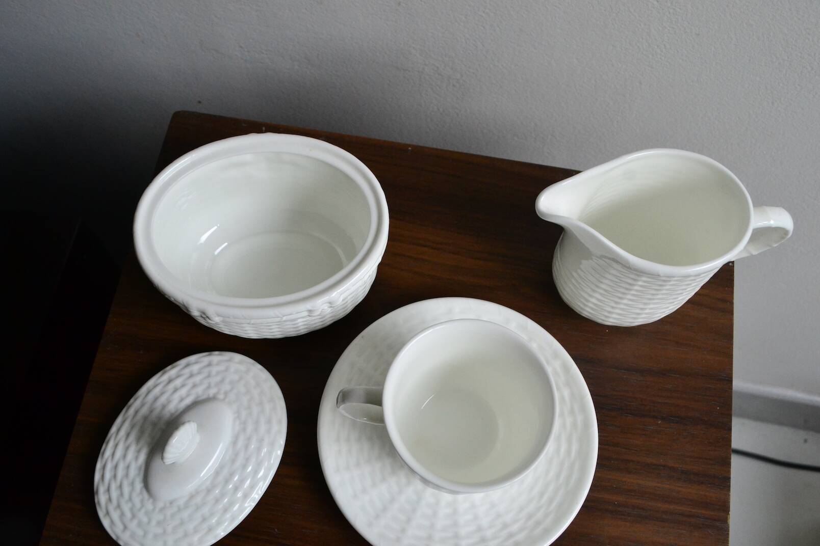 Wedgwood Nantucket Sugar Bowl, Milk Jug, Cup and Saucer