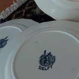 3 delft collection plates, serie hallage, moulin des loups