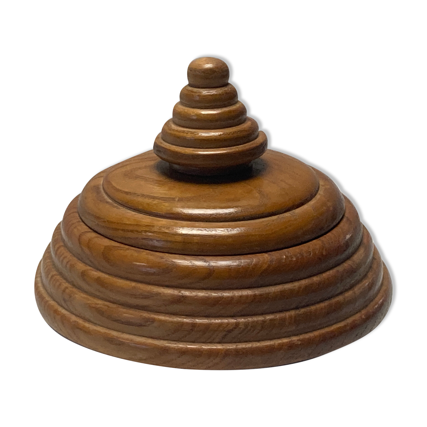 Dutch modernist wood turnt container or pot