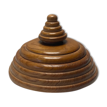 Dutch modernist wood turnt container or pot