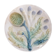 Plate with asparagus and artichokes in splash of Luneville