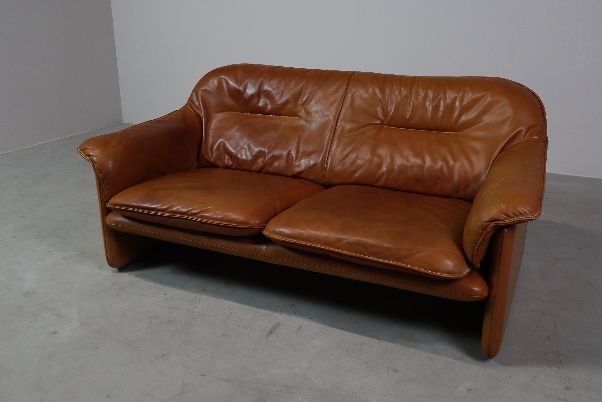 Canapé DS-16 en cuir cognac de De Sede