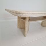 Rectangle Travertine Coffee or Side Table, Italy 1980's