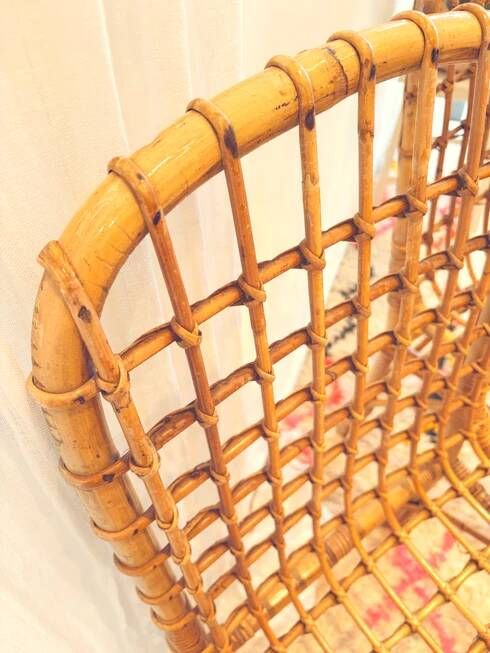 Vintage rattan chair pair "Alice"