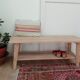 Banc chene massif aux pieds compas