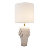 Large white ceramic fan-shaped table lamp - Art Deco style