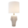 Large white ceramic fan-shaped table lamp - Art Deco style