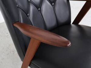 Danish teak and skai armchairs, Erhardsen & Andersen 1960s