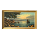 Old painting HST Signed Morel Boat by the Sea