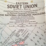 Map USSR Eastern Soviet Union National Geographic 1967