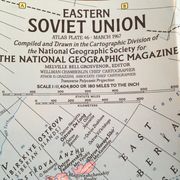 Carte URSS Eastern Soviet Union National Geographic 1967