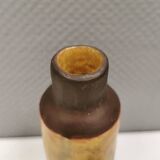 Rustic ceramic vase with running glaze from 1970.