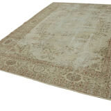 Handmade oriental contemporary 1980s 262 cm x 361 cm beige wool carpet