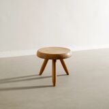 French Mid Century Wooden Berger Tripod Stool by Charlotte Perriand, 1960s