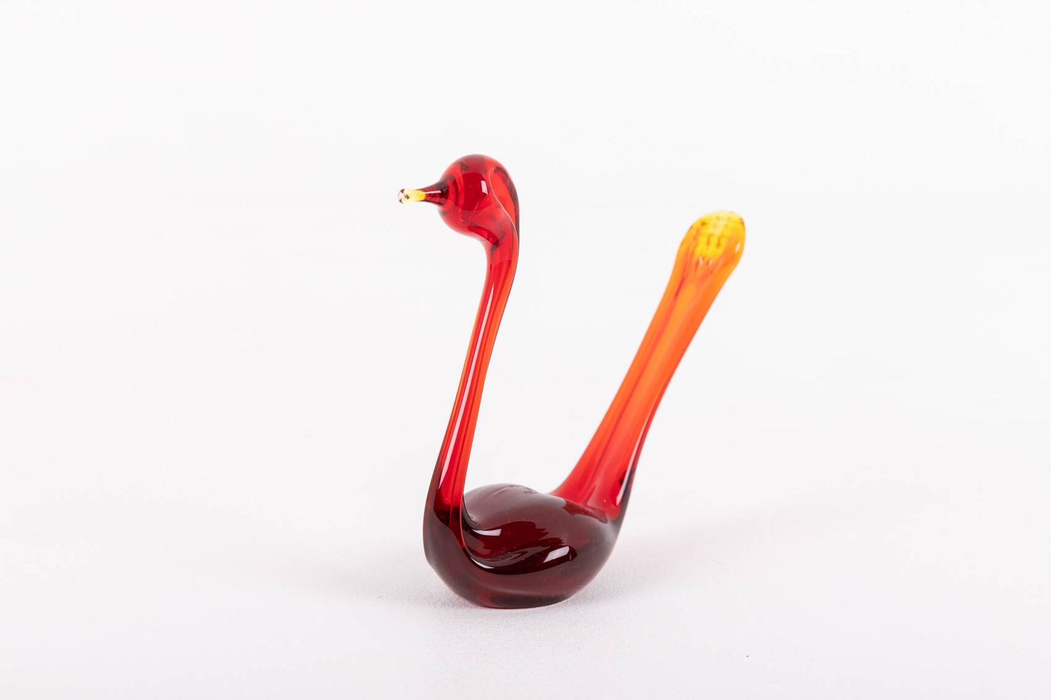 Sculptures d'oiseaux en verre artistique suédois de Bergdala, années 1970.