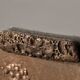 Sculptural hammered copper mirror attributed to Angelo Bragalini