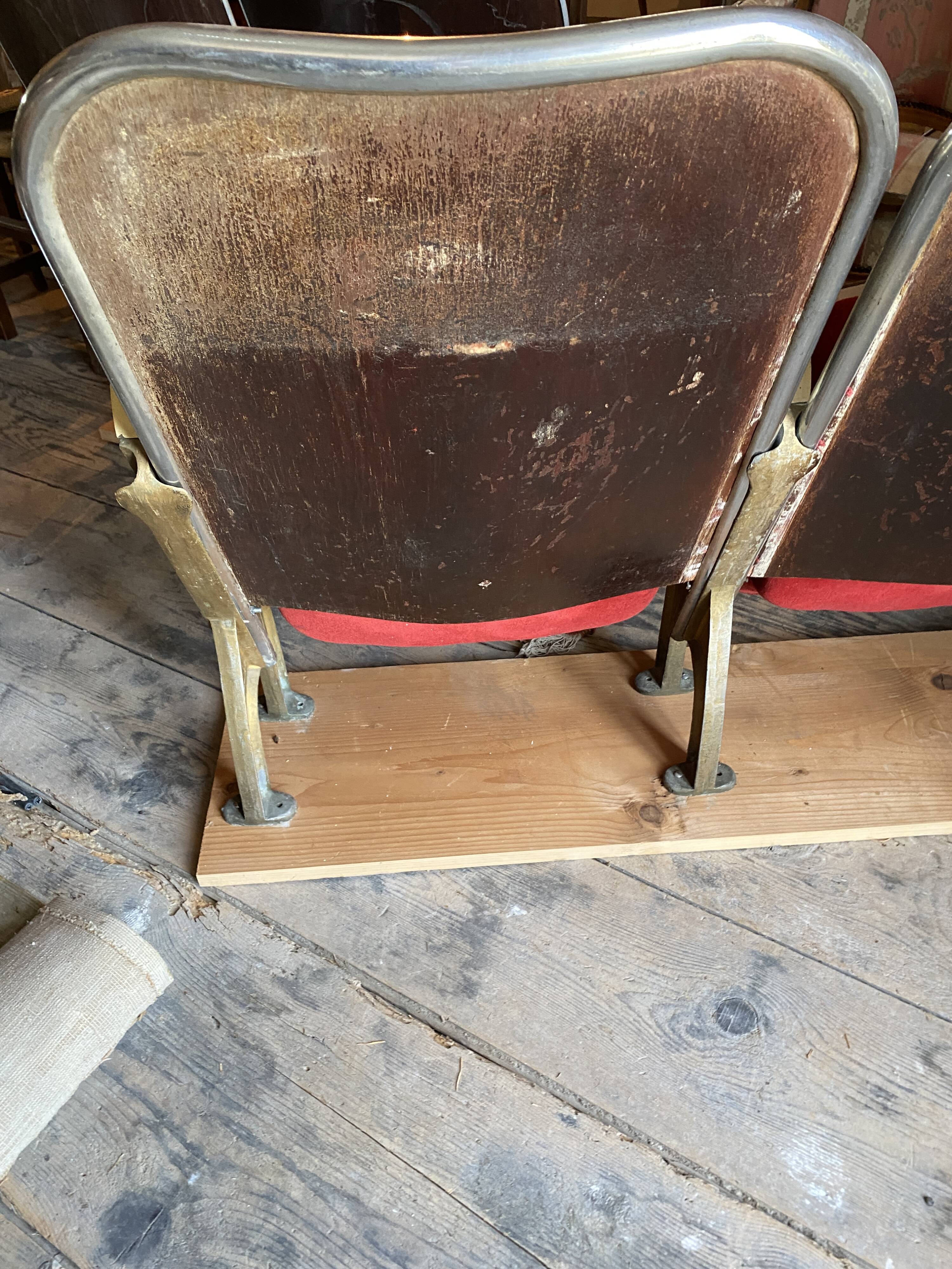 Burgundy velvet folding seat