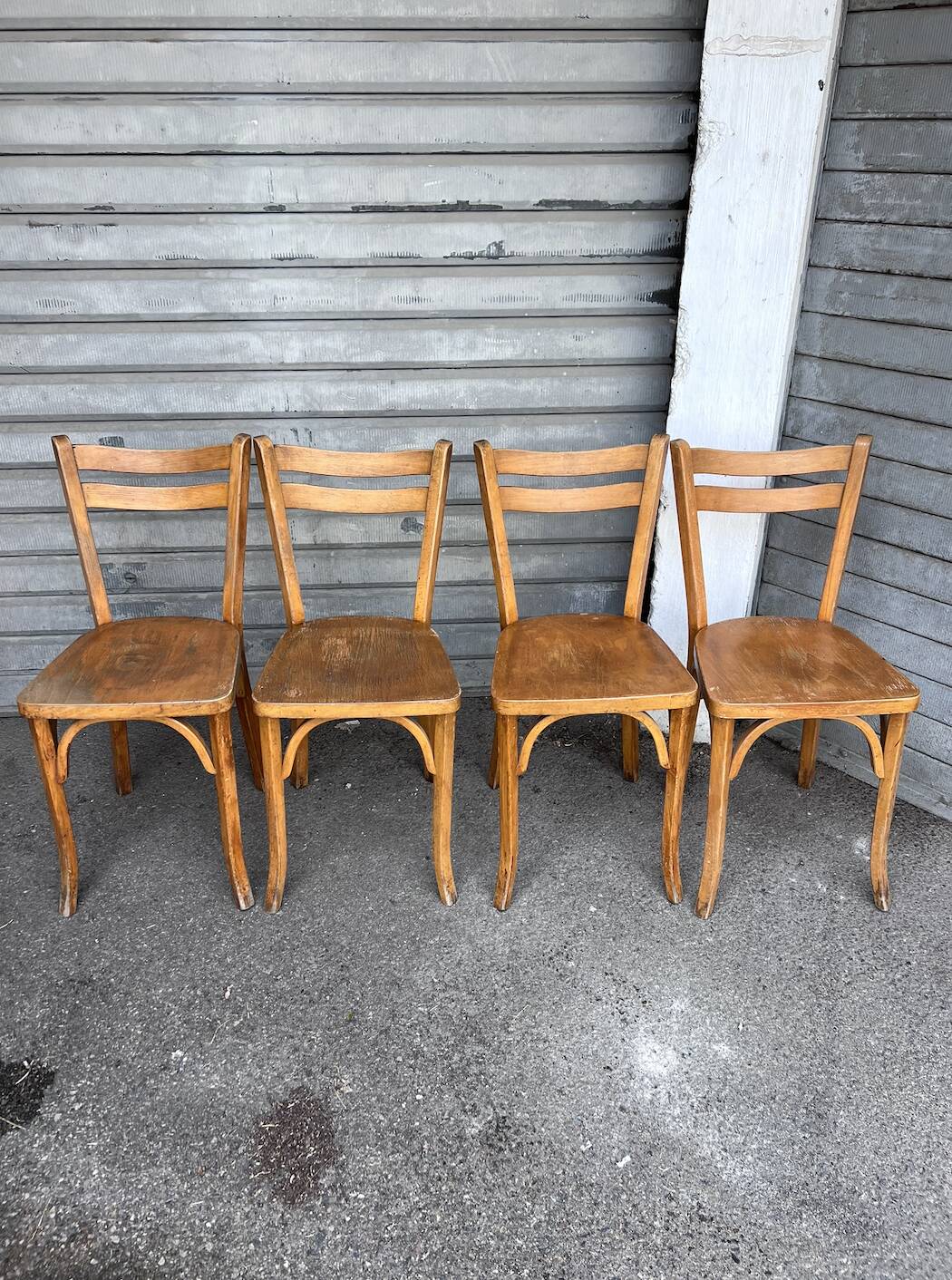 (Lot) 4 Chaises Bistrot Baumann modèle 56