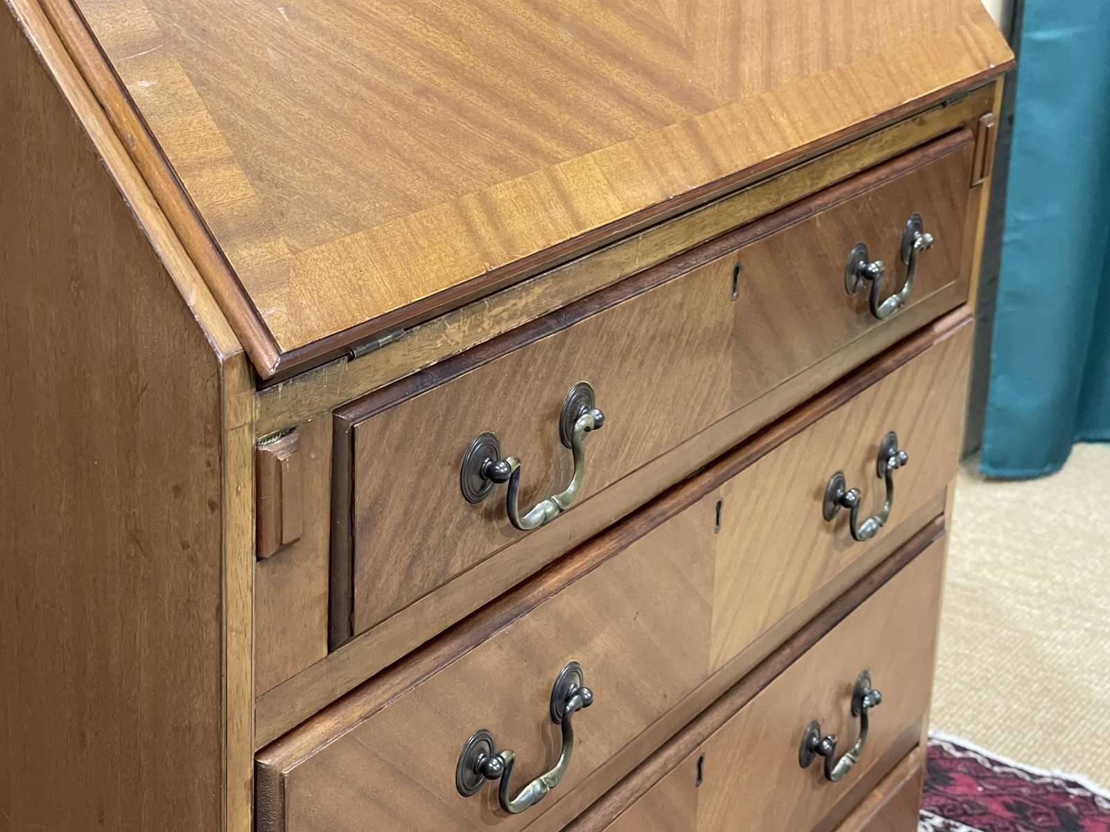1950s English mahogany secretary.