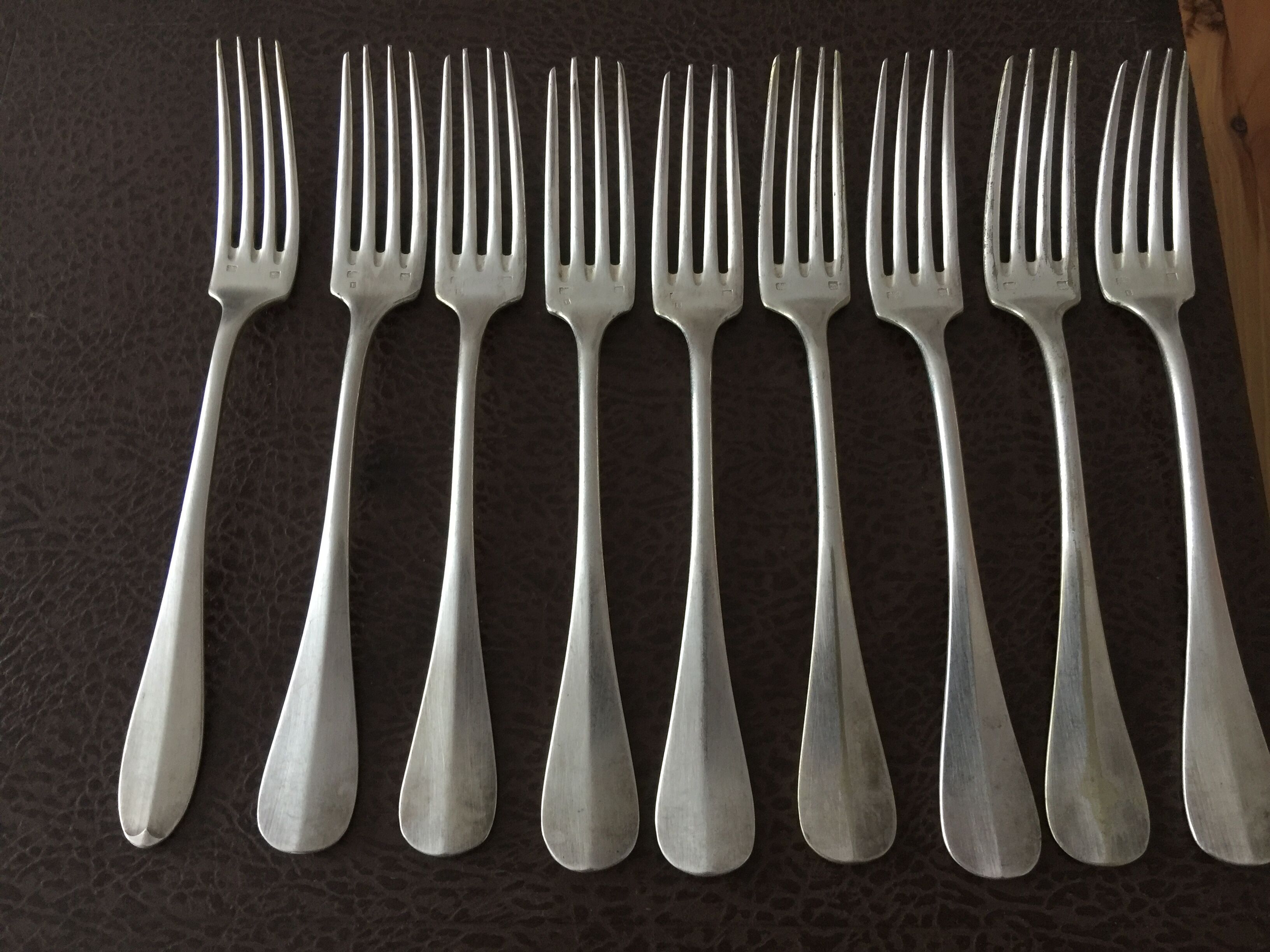 Silver metal cutlery