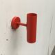 Mid-century minimalist red wall lamp, set of 2.