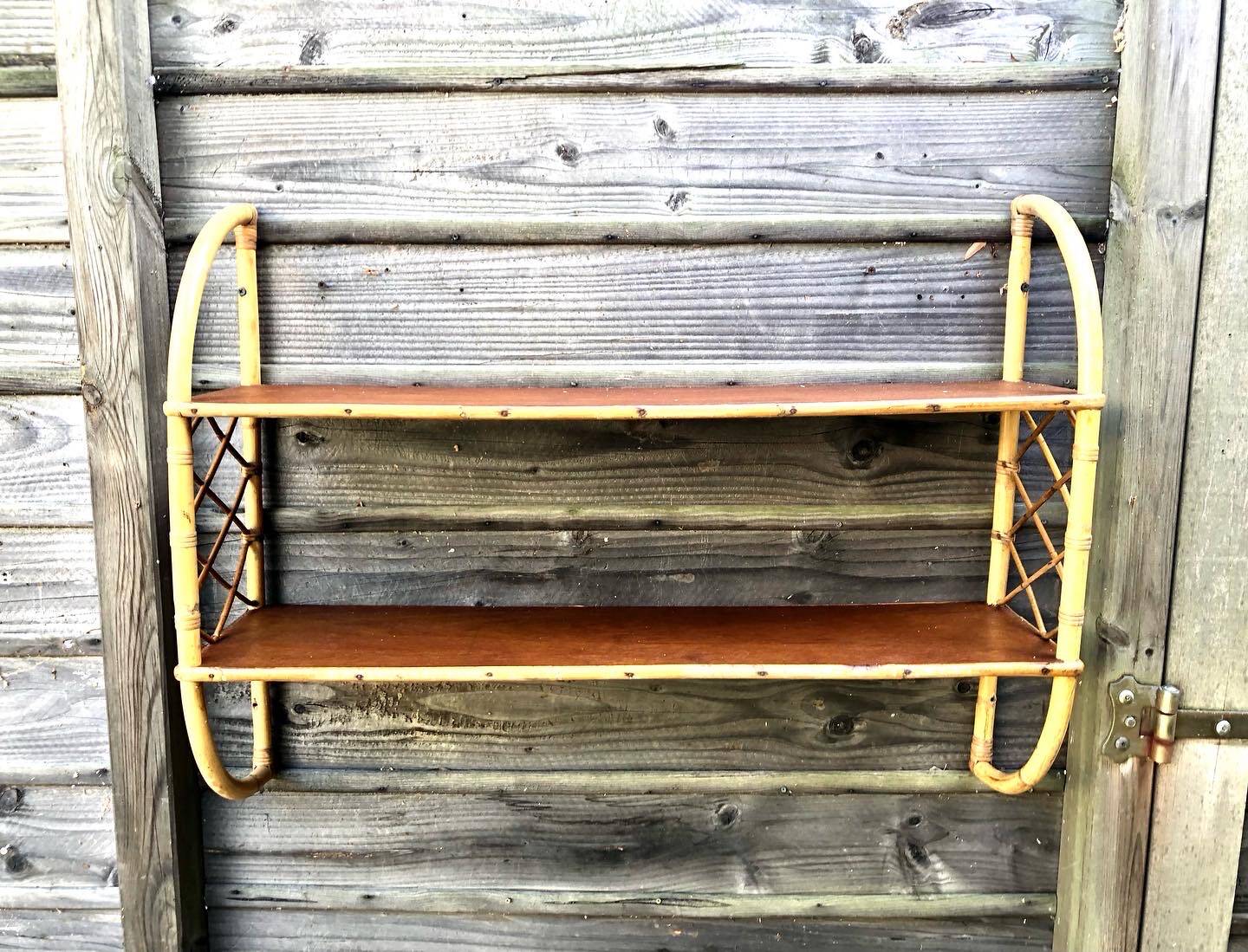 Rattan “arc” shelf