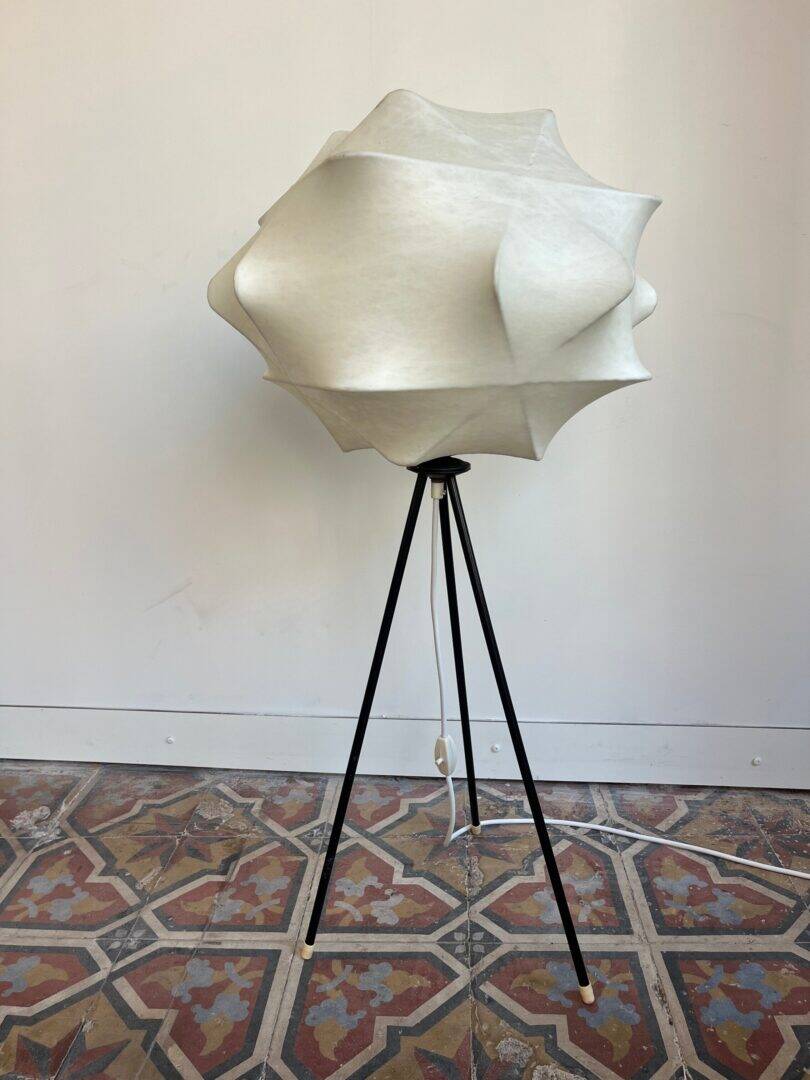 Rare cocoon tripod floor lamp
