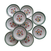 Série de 10 assiettes fleuries Sarreguemines
