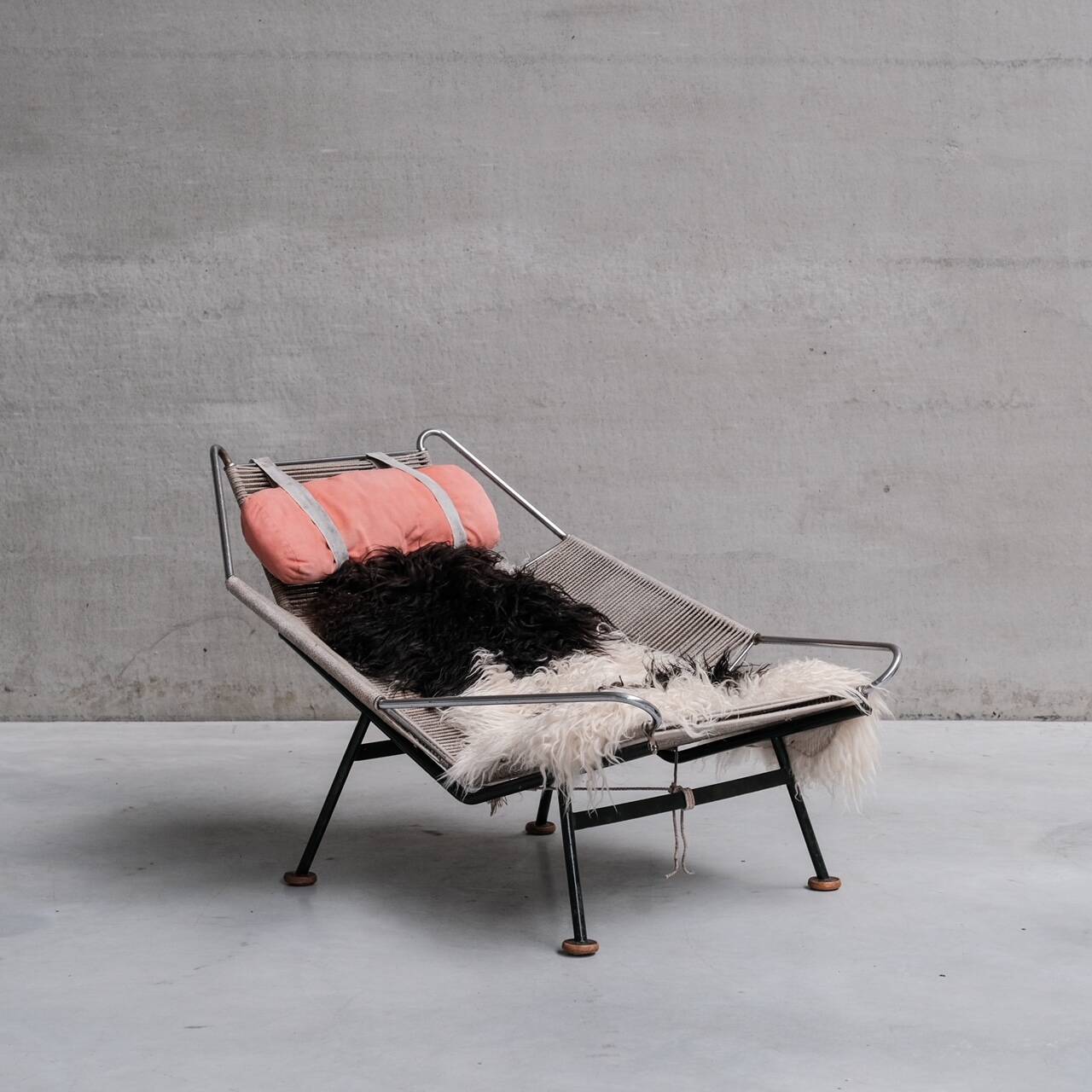 Pair of Original Hans Wegner Flag Halyard Lounge Chairs for Getama