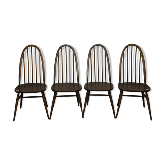 Série de 4 chaises Ercol années 60