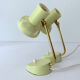 Pair of vintage 50s bedside table lamps, white yellow, laitonon, opaline