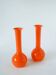 Pair of orange opaline vases, design, 1970